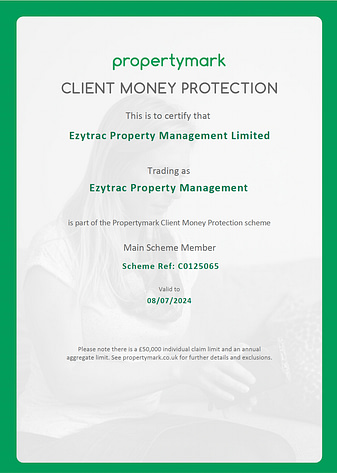 ezytrac client money protect certificate July2024